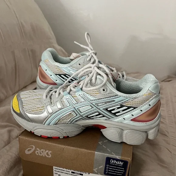 ASICS gel nimbus 9 glacier grey soothing sea men's size 5 women's 6.5 UK 4 - Picture 4 of 7